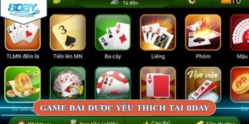 Game bài được yêu thích tại chuyên trang 8DAY